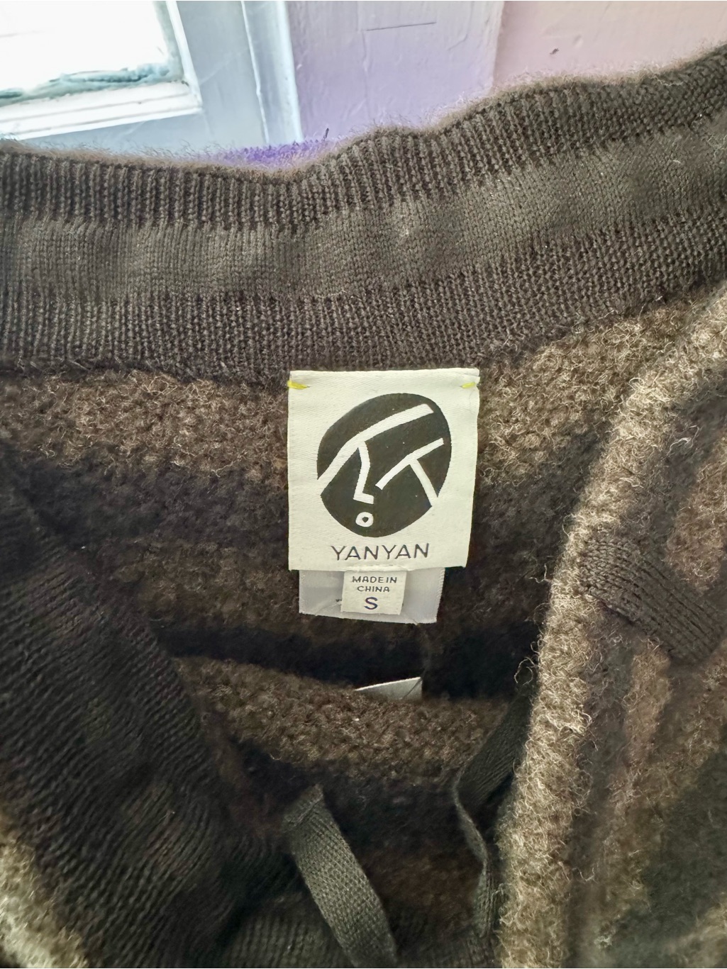 Yan Yan Striped Wide-Leg Knit Pants - Black & Dark Gray — image 5 of 7